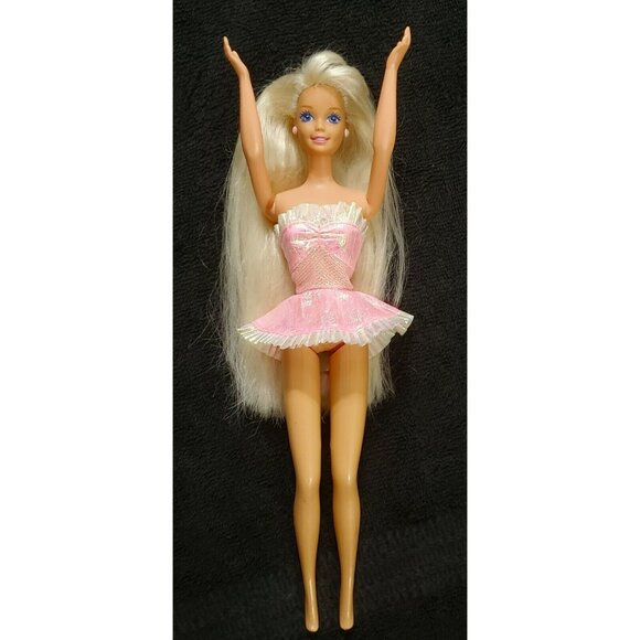 1995 Foam N Color Barbie Doll Pink Iridescent Mini Dress Long Blonde Hair VTG - Picture 6 of 16